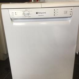 Hotpoint Aquarius dishwasher in good working order although there is a crack on top and a couple of small dents due to being stored in garage but does not affect the performance of the dishwasher. Buyer collects