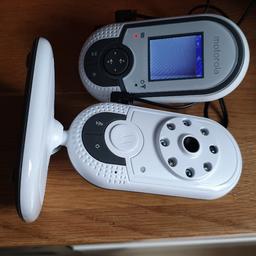 A baby monitor with camera for keeping an eye on your child from the 1.8-inch video screen.

Comes with Baby unit, parent unit, 2 plugs, belt clip and instructions.