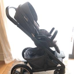Nuna Mixx Pushchair and Carrycot/ bassinet. Excellent condition, a few marks to the frame. Used for 9 months. I loved this pram, it has so many brilliant features. Huge basket for shopping, fully extending canopy, magnetic covers on the bassinet. Colour is Jett which is dark smoke grey/ blue.

Comes with:
Chassis
Pushchair seat unit
Pushchair rain cover
Pushchair foot muff
Carrycot
Carrycot rain cover
Carrycot wind protector/ cover

Collection only NW5 1EE or N8 9HJ