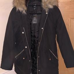 New Look Black Fur Jacket - Prices Negotiable - Detachable Fur - Unused - Brand New - Age 12-13/Size Small #winter#newlook#fur#black#discount