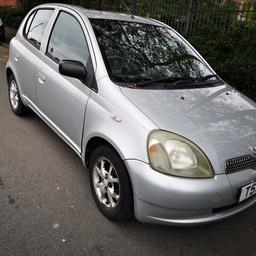 Lovely little yaris 5 door hatchback in silver. Lady owner for last 6 years, very reliable car, electric front windows, power steering, central locking on key, tilt and slide sunroof, only done 124k miles engine and gearbox are in very good working order and drives very well, very clean inside, few little dings on outside but nothing major and not rusty at all, had a new exhaust back box recently and a new battery, alloy wheels, short MOT till 30th Nov. 19. No silly offers or time wasters. 