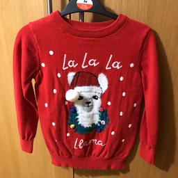 Red Christmas jumper age 6 years only worn once