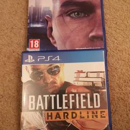 PS4 games:
Detroit Become Human - £5
Battlefield Hardline - £2
Collection from Trentham Lakes ST4.