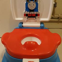 Used but in mint condition
The Thomas Railroads Reward Potty Step stool is a great 3-in-1 potty training aid that encourages little ones to potty train with the help of their favourite friend Thomas! Train sound effects and the Thomas theme song play. The removable potty ring can also be placed on the adult toilet.

3-in-1 potty training aid that encourages little ones to potty train with the help of their favourite friend Thomas!
Collection only