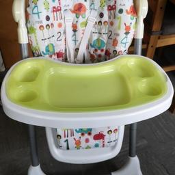 mama n papas 6 position high chair 
good use condition 
seat can go lower and also lays back 
tray can be removed