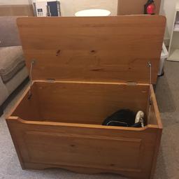 Wood storage box / toy box 
Is marked but nothing major loads of use left in it 
Having a clear out to redecorate 

FREE! First to collect takes