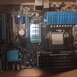 here I have a motherboard bundle for sale got amd fx8350cpu with be quite 150watt heat sink it's a massive cooler and does it's job keeping the 125watt 8350 at nice temps also has 16gb of ddr3 ram and the motherboard ASUS which is a pretty good board this is a good little set up with the right graphics card it will play if not all most games to date the graphics card that will be good with this is amd Rx 480 8gb or equivalent I'm selling this because I have built myself another system