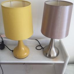 One grey and one yellow small lamps. Touch control
