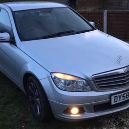 Mercedes c class needing a lil tlc it’s 2008 58 plate with only 101,000 genuine miles, runs and drives great, decent mot, grab a bargain, has a few dents on passenger doors and small damage to front edge of bonnet and bumper, hnice easy repair but we’ve just used it as it is, car is hpi clear, quick sale needed for space. New owner won’t be disappointed. It’s the c180 kompressor, 6 speed manual and incredibly economical on fuel we average 45-50 mpg on a run, cheapest in uk at this money