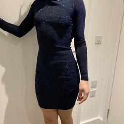 Beautiful fitted sparking navy blue dress. Ideal for a night out. Size XS/ UK6
