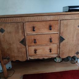 Side Cabinet measurements are
Length: 123cm
Depth: 49cm
Height: 93cm

Height from ground to bottom of cabinet is between 27cm min and 32cm max.

It has 3 drawers and 2 doors.

Can be collected from Greenford near the Broadway, 5 mins from the A40.