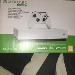 xbox one s 1tb . only few weeks old has been used twice but have a disc console which is used more. comes with all leads and controller