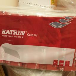 katrin zigzag paper towels. were stored in direct sunlight causing some discolouration to end of some towels. see photo. 60 packs with750 towels in each pack.. were selling on Amazon for £8 99 per pack