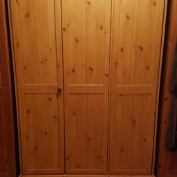laminated pine effort 3 door wardrobe 2 bedside cabinets a dressing table and 6 drawer chest of drawers. used but in good condition 2 handles needed on wardrobe also has to be dismantled