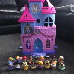Princess castle, lights up and makes music comes with 17 figures.