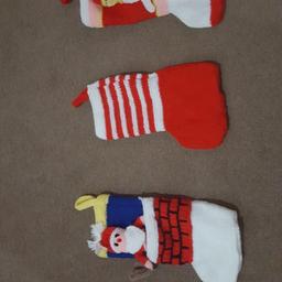 home made small knitted stockings. Collection Bridgend Xx