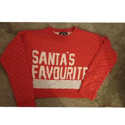 Pink Christmas jumper with letters to write what you'd like. Worn once. Size small