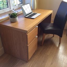Desk with top draw and deep cupboard
measurements 
Width 140cm
Depth   65cm
Height  73cm
Collection only please 
Comes in several easy to put together pieces