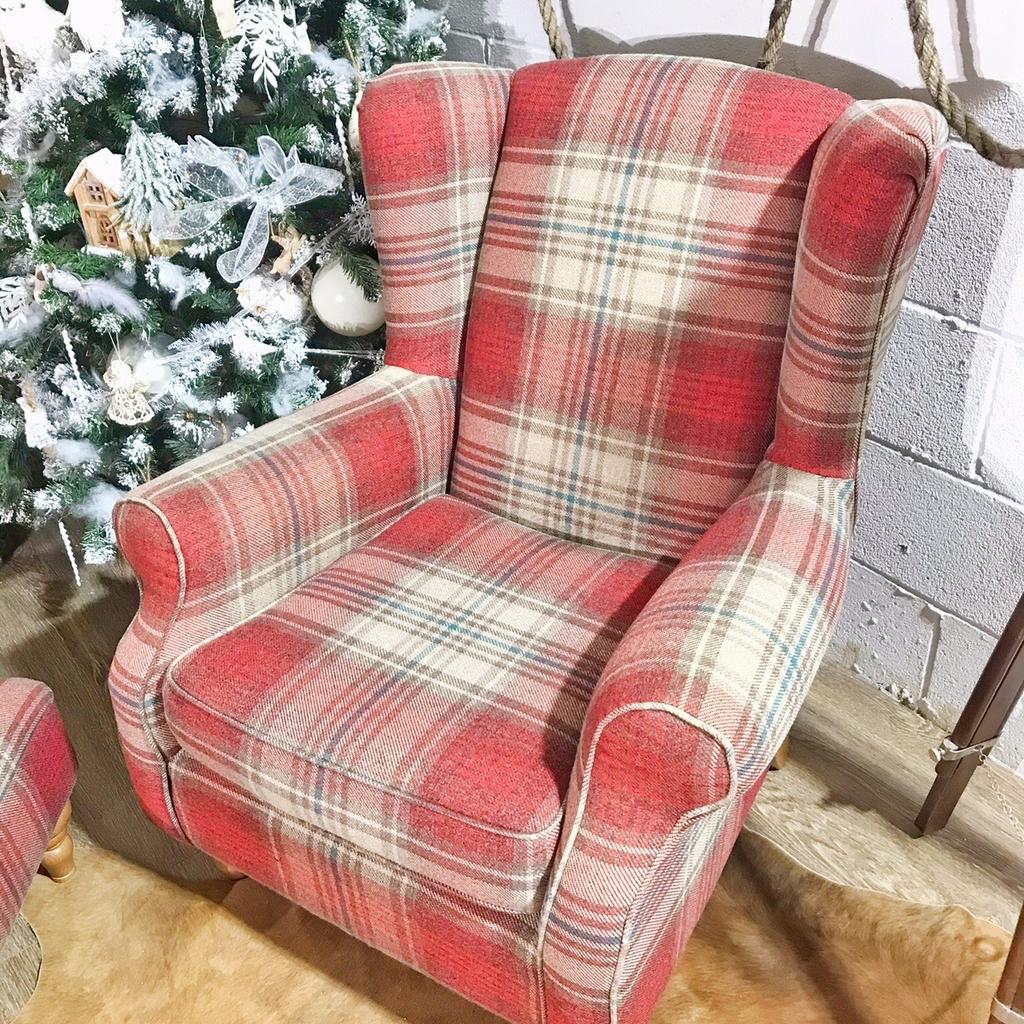Next Sherlock Armchair Tartan + Footstool in M45 Whitefield for £280.00