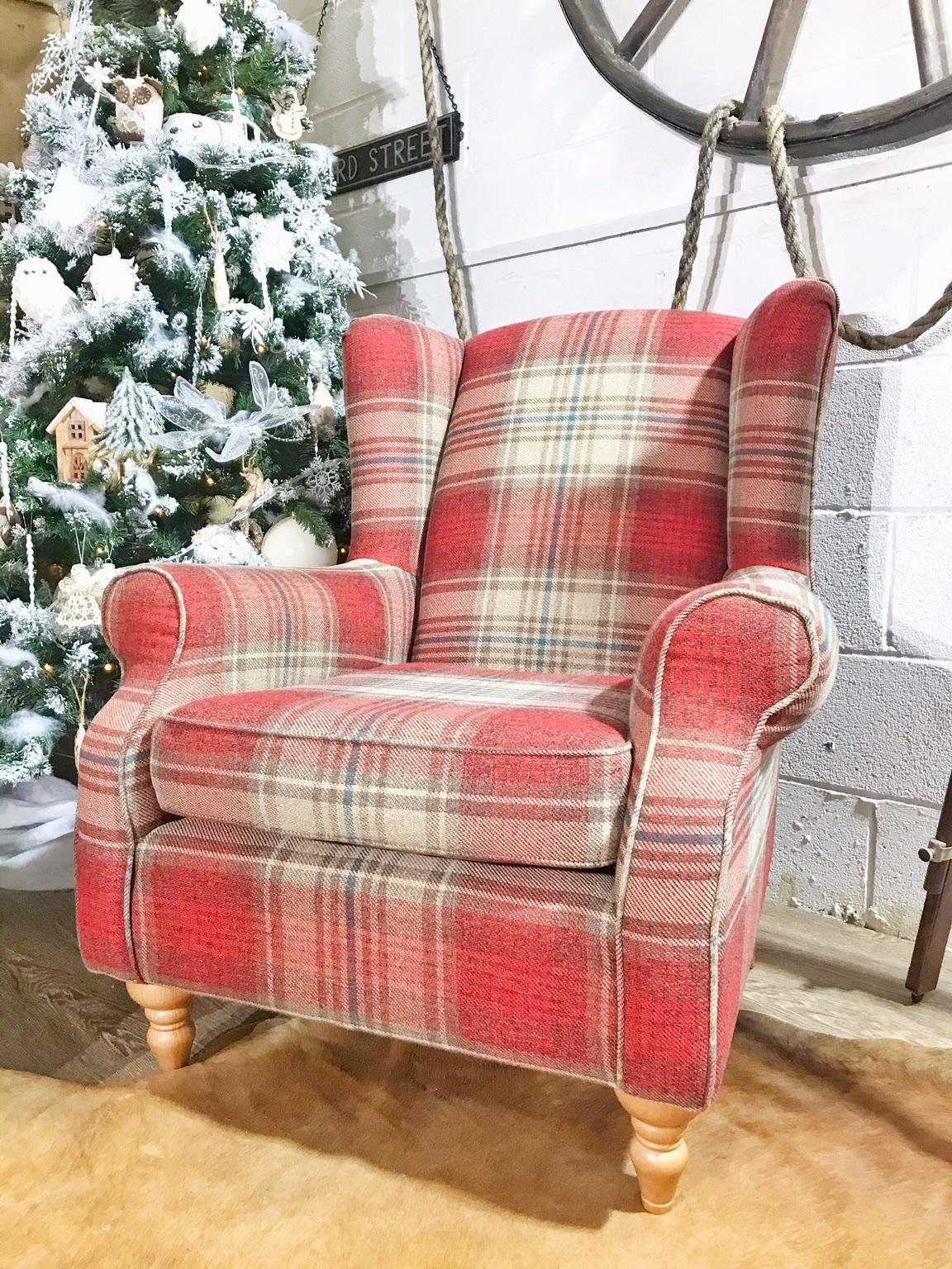 Next Sherlock Armchair Tartan + Footstool in M45 Whitefield for £280.00