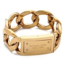 Large link  gold metallic bracelet with logo plaque
Excellent condition unboxed
Retails c.$156