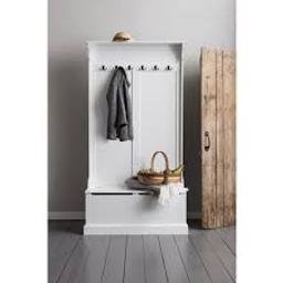 brand new flatpacked in box RRP £119
Brittany Hallway Bench and Coat Hook Shoe Storage in White
Hallway Storage Bench with Coat Rack
Includes 6 double hooks
Contemporary design
Overall Dimensions Length 95.6cm Width 34cm x Height 180cm
Flat packed and requires home assembly