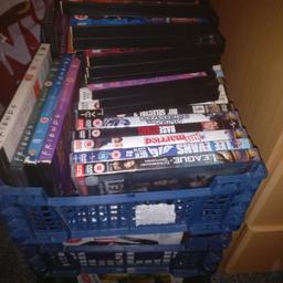 loads of dvds nearly 100 allsorts chick flicks thrillers ect space needed 3 baskets full