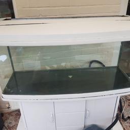 bowfront 4 ft fish tank and stand comes with a filter. light and heater and air pump 
fx6 filter but needs attention to it. has slight leak on the tap some times but needs fidling with to stop the leak  £15 for replacement
the tank has been painted gloss white  may need repaint. has been stored for abit.

stunning tank when set up  

(( offers welcome )) no holding