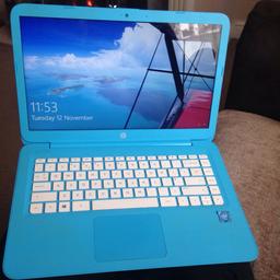 Very Fast laptop
Brand new condition
6 months old ,immaculate!
HP Stream 14-ax050sa 
14 inch screen
Intel Celeron N3060 1.6GHz / 2.48GHz Turbo Processor, 4GB RAM, 32GB eMMC, Windows 10 (Latest Version)
Only selling as it don't get used
Been used 3 times since purchased
Bargain!! £80 no offers!!
07851494658