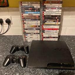Selling a PS3 with 50+ games comes with PS3, power wire, HDMI wire, 2 wireless controllers, wire for controllers, 50 games.

Had this for awhile in storage and need to sell it as I’m moving.
Good working condition (TESTED)

No silly offers