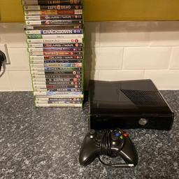 Selling a Xbox 360 with 25 games comes with Xbox 360, power wire HDMI cable, one wired controller. I

Was a big game collector and need to sell as I’m moving and haven’t got the space.

I’m good working condition(TESTED)

No silly offers

There are some classic games needs to go ASAP.