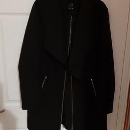 New Ladies Black Designer Coat small Size 16 still with tags.