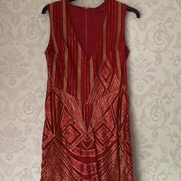 Red detailed PLT 1920’s style party dress. Perfect for over Christmas and NYE. UK 8. Worn once.