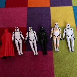 Star Wars figures x5
6inch and red one is 6 an half inch