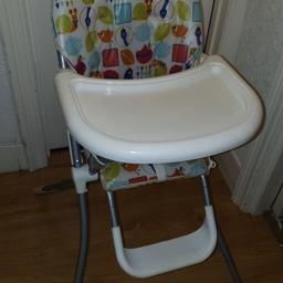 Used baby high chair. Has been in storage so will need cleaning.  Seat cover unclips to wash.

Collection only from Brixton Hill address.
(Check out my other ads 😊)