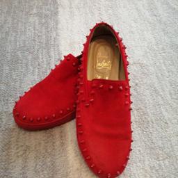 Bellissime e comodissime scarpe Louboutin in suede rosse n 37 originali