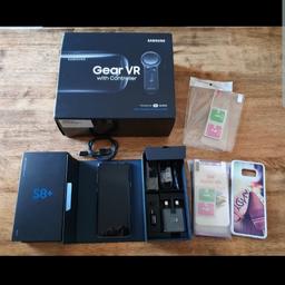 samsung galaxy s8 plus in coral blue, unlocked , in excellent condition. comes with brand new accessories, 2 cases 2 screen protectors, and a samsung gear vr headset. no marks on it. its always been in a case. bargain.