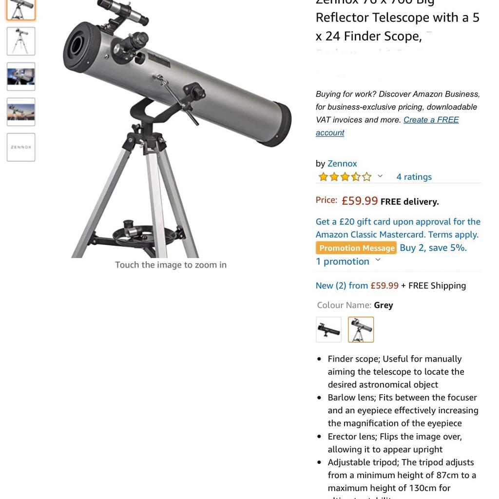 Zennox 76x700 reflector store telescope