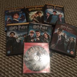 Philosopher’s Stone. Widescreen Edition. 2 discs. 2nd disc - special features
The Chamber of Secrets. Widescreen edition. 2 discs. 2nd disc - special features.
The Goblet of Fire. 1 disc.
The Prisoner of Azkaban. 2 discs. 2nd disc - special features.
The order of the Phoenix. 2 discs. 2nd - special features 
The Half Blood Prince. 2 discs. 2nd - special features 
The Deathly Hallows. Part 1 only - not in original box