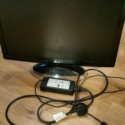 Black LG monitor in good working condition.