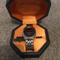 Bulova watch in full working order just requires new battery. Comes in original box.