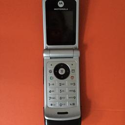 COLLECTION ONLY
Motorola flip phone W375, good working order, like new, no signs of wear or tear other than the mark on the front of the phone as shown in photo, comes with charger, no box or ear phones. network EE/orange