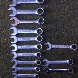 Stubby short spanner’s x16 in total 10mm-19mm great working condition make neilson