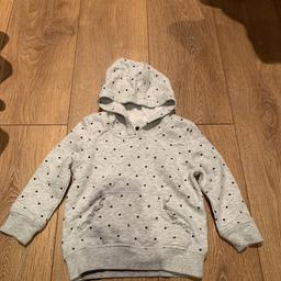 Girls George grey with blue hearts hoodie/jumper. Very good condition. Collection S20 Owlthorpe or S6 Foxhill