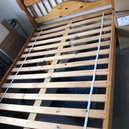 Wooden Bed with practically new mattress, the mattress has never been slept on as there was a topper on top of it so is basically brand new.

The bed is in brilliant condition.

Collection only