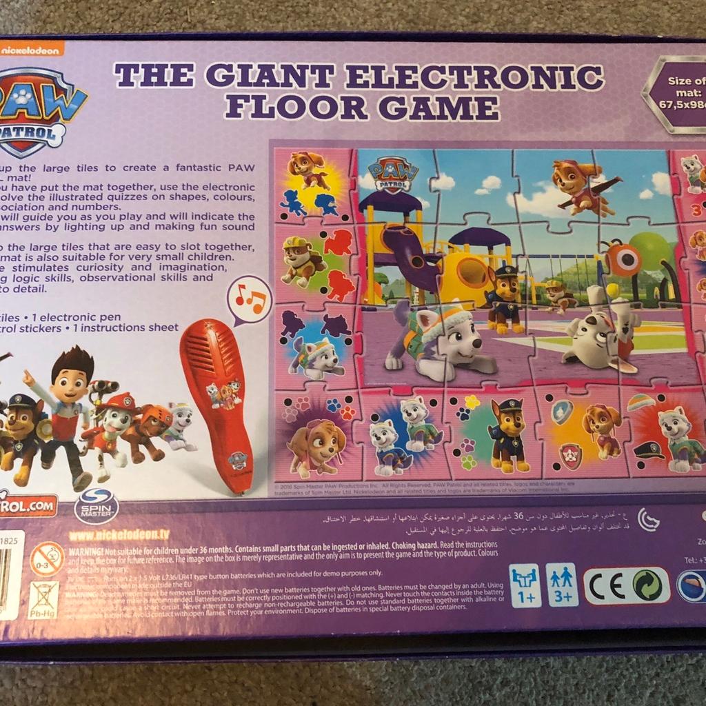 Paw patrol giant electronic floor game in WV14 Wolverhampton for £5.00