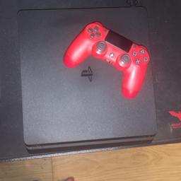 very well looked after and not used extensively at all had it just under a year comes with 1 red controller playstation 4 slim 500gb