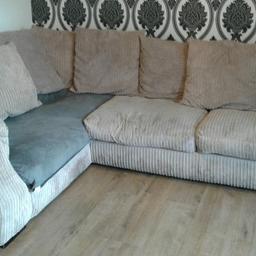beige corner sofa, cushion cases can be taken off to wash. need gone asap. there's a photo showing a little piece of damage, the cushion covers this. also a picture shows that the inside of sofa is ripped but u can't see as the cushions cover them. collection only. needs to be gone on 22/11 or 23/11