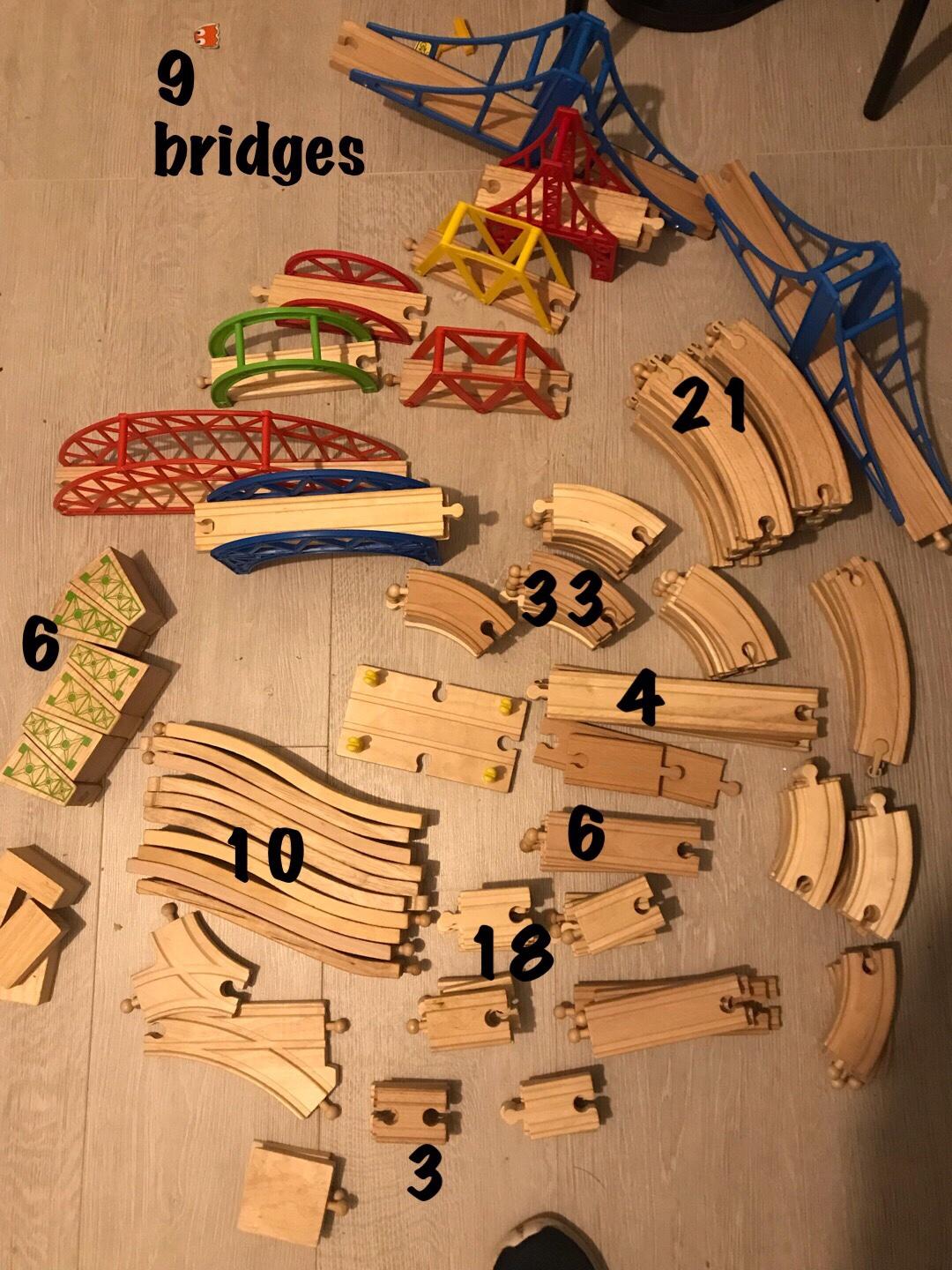 large wooden train track