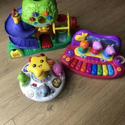 This is a Bargain bundle of used toys in good condition but some missing parts.

2 are electronic toys.

Vtech Spin and discover
Peppa Pig
Vtech Activity Tree (missing parts - balls)

please see photos - what you see is what you get

Collection only

From a smoke and pet free home